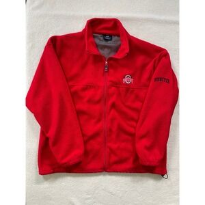 Vintage 90s Pro Player Mens‎ XL Fleece Jacket Red Ohio State Buckeyes Full Zip